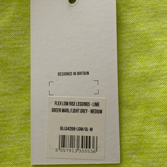 Gymshark Flex low rise leggings lime/grey NWT size M - Picture 13 of 16